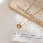 Collar Corazón Pasante Cristal - Colección Acero